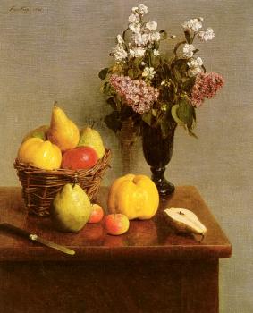 Henri Fantin-Latour : Still Life With Flowers And Fruit